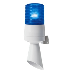 QLIGHT S60ADL-24-B Luz LED con patrones de destello fijo y destellante con buzzer incorporado de alto volumen Max. 95 dB color Azul 24 VCD