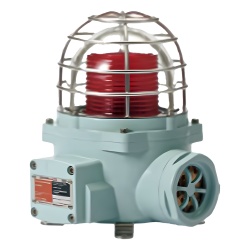 QLIGHT SNESL-24-R-ATEX Luz LED color Rojo de advertencia con patron de destello flasheante/fijo para zonas peligrosas con buzzer incluido a 105 dB. de 24 VCD