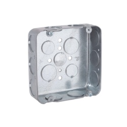 RACO HUB-246 Caja Cuadrada 4 11/16" x 4 11/16"/ Profundidad de 1 1/2"/ 3 Entradas de 1/2" y 12 Entradas de 3/4".