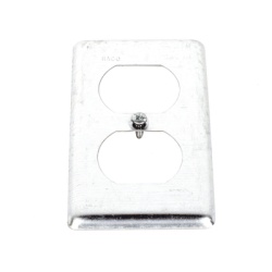 RACO HUB-864 Tapa Metalica 4"X2"/ Para tomacorriente Duplex.