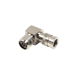 RF INDUSTRIES LTD COMP-NRA-400 Conector N Macho de Compresion Angulo Recto para LMR-400 CNT-400 Bronce-Blanco /Oro /Teflon.