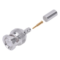 RF INDUSTRIES LTD RFB-1106-2ST Conector BNC Macho de Anillo Plegable para Cable LP-142 LP-195 LMR-195 RG-58/U RG-142/U Plata/Oro/Teflon.