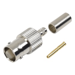 RF INDUSTRIES LTD RFB-1123-1 Conector BNC Hembra de anillo plegable para cable LP-195 LP-142 RG-58/U RG-142/U.