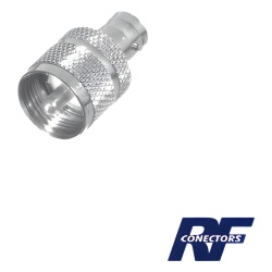 RF INDUSTRIES LTD RFB-1137 Adaptador en Linea para 50 Ohm Conector BNC Hembra-UHF Macho (PL-259) Niquel/ Plata/ Delrin.