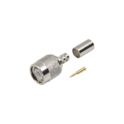 RF INDUSTRIES LTD RFT-1202-2 Conector TNC Macho de Anillo Plegable para Cables RG-58/U LMR-195 Niquel/ Oro/ Delrin.