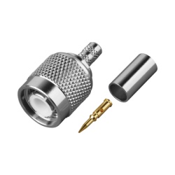 RF INDUSTRIES LTD RFT-1202-C1-WB Conector TNC Macho de Anillo Plegable para Cables RG-142/U Grupo C1 Bronce Blanco/ Oro/ Teflon.