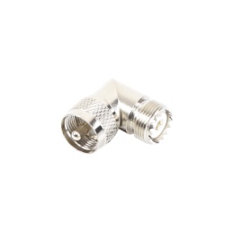 RF INDUSTRIES LTD RFU-532 Adaptador en Angulo Recto de Conector UHF Macho (PL-259) a UHF Hembra (SO-239) Niquel/ Oro/ Delrin.