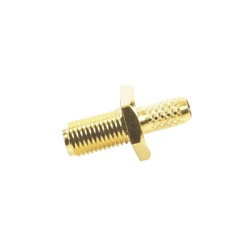 RF INDUSTRIES LTD RP-3252-1C1 Conector SMA Hembra Inverso de Chasis en D Plano Anillo Plegable para Cable RG-142/U Oro/ Oro/ Teflon.