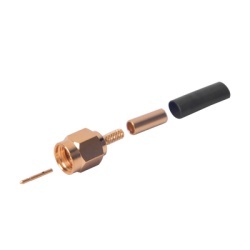 RF INDUSTRIES LTD RSA-3000-1B Conector SMA Macho de Anillo Plegable para Cables RG-174/U 8216 Oro/ Oro/ Teflon.