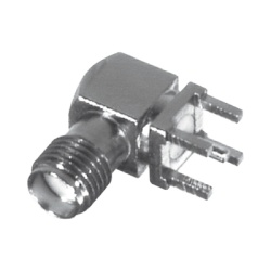 RF INDUSTRIES LTD RSA-3300 Conector SMA Hembra en Angulo Recto con Terminal y 4 Patas para Montaje PCB Niquel/ Oro/ Teflon.a??