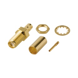 RF INDUSTRIES LTD RT-3252-1C Conector SMA Hembra Rosca Izquierda para Panel de Anillo Plegable para LMR-195 Grupo C Oro/ Oro/ Teflon.