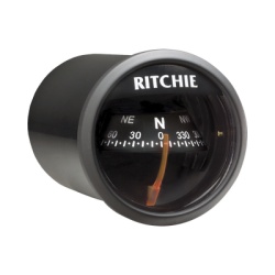 RITCHIE X-23BB Brujula de Navegacion Maritima de 2" (51 mm) / Lectura Directa / Visor Ajustable 30Â° / Iluminacion NiteVu Verde / Movimiento Zafiro y Acero Templado / Construccion Compuesto Alta Tempe