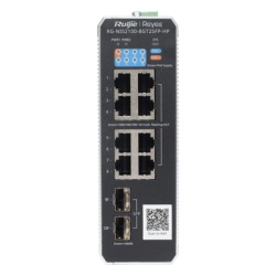 RUIJIE RG-NIS2100-8GT2SFP-HP Switch Industrial PoE+ hasta 300 watts Ideal para temperaturas Extremas y proteccion contra descargas 1 puerto PoE++ 60W y 7 puertos PoE+ 30W 2 SFP Uplink