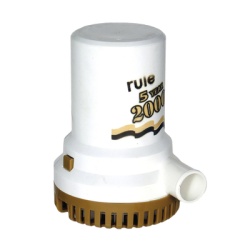 RULE 09R Bomba sumergible de achique serie gold de 2000 galones por hora a 12 Volts de corriente directa.