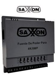 SAXXON SXN2280006 SAXXON ENERGIA PSU1208A-4K - Fuente de poder Regulable Metalica/ Conexion de Hasta 8 Canales/ Voltaje de Ajuste 12V 13V o 15V cc/ Salida de Hasta 8 Amp en los 8 Canales Maximo 1 Amp