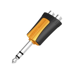 SEETRONIC MP3-2RF Conector Estereo | 1/4in - 2 x RCA hembra | Adaptador de Carcasa de Plastico |
