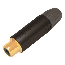 SEETRONIC MT390 Conector Hembra RCA | Carcasa Enchapada en Negro | Contacto Enchapado en Oro | Cable OD 3.5-6.5mm