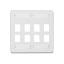 SIEMON 10GMX-FPD08-02 Placa de Pared Doble Modular 10G MAX de 8 Salidas Color Blanco
