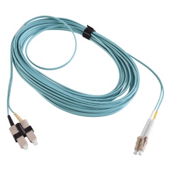 SIEMON FJ2-LCSC5L-10AQ Jumper de Fibra Optica Multimodo 50/125 XGLO OM3 LC-SC Duplex OFNR Color Aqua 10 Metros (32.81 Pies)