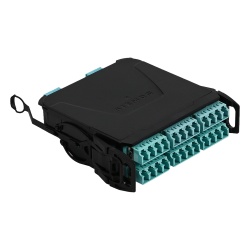 SIEMON LVM24TFLSV-BSUA Modulo Plug & Play LightVerse Hasta 24 fibras Base 12 Hembra "Shuttered" LC/UPC para fibra Multimodo OM4 STD Loss