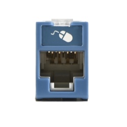 SIEMON U6A-H06NS Jack UltraMAX Cat6A UTP Montaje hibrido en Placa de Pared (Plano y Angulado) Color Azul Punch Down