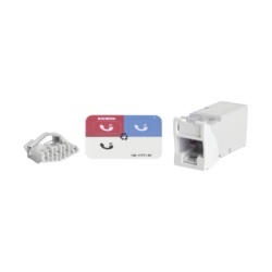 SIEMON Z6A-02 Jack Z-MAX Cat6A UTP Montaje Hibrido en Placa de Pared (Plano y Angulado) Color Blanco