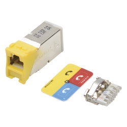 SIEMON Z6A-S05 Jack Z-Max Cat6A Blindado Montaje Hibrido en Placa de Pared (Plano y Angulado) Color Amarillo