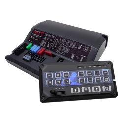 SIGNALPRO SP204RV2 Sirena Vehicular de 200W de Potencia Programable Con Controlador de Panel Deslizante de 19 botones indicador de flecha de trafico de 6 LED 12 Salidas Auxiliares