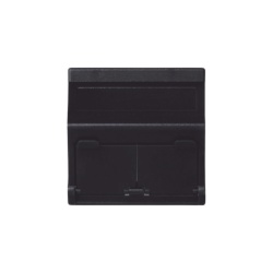SIMON SM-2-KEYA-N Placa Inclinada Voz y Datos / 2 Módulos RJ45 Keystone / Guardapolvos Integrados / IP20 / 45x45 mm