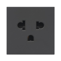 SIMON SM-TCEA-N Módulo para Tomacorriente Euroamericano / Color Negro / 45x45 mm (1.77 x 1.77 pulgadas) / Compatible con Torres y Cajas para Escritorio