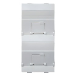 SIMON SMFP2KEYA (S80BMD64/9) Placa Voz y Datos Inclinada con Guardapolvo y Adaptador Doble para RJ45 Keystone