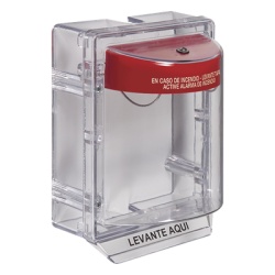STI STI-1130-ES Cubierta Protectora Serie Stopper IIÂ® De Policarbonato Con Bocina Espaciador Transparente Etiqueta en Espanol