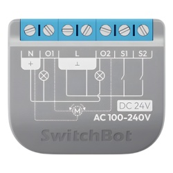 SWITCHBOT SWITCHBOTRELSW2PM Relay Switch Inteligente 2 Canales / WiFi + BLE / Medicion Consumo / 10A por Canal / Proteccion Sobrecarga / Compatible Matter / 42 x 36 x 16 mm (1.7 x 1.4 x 0.6 in)