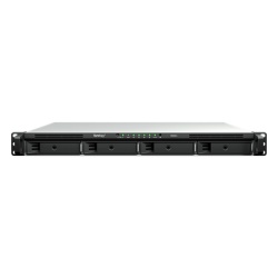 SYNOLOGY RS826+ NAS Rackmount 4 Bahias / 1U 44 mm (1.73 in) / AMD Ryzen V1500B 4 Nucleos 2.2 GHz / 4GB DDR4 ECC SODIMM / 4x 1GbE RJ45 / PCIe 3.0 x8 / Escalable a 8 Bahias con RX426 / DSM / Storage Tie