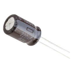 Syscom 0220M0063V Capacitor Electrolitico de Aluminio Radial de 220 µFd 63 Vcc 105 °C 10 x 15 mm.