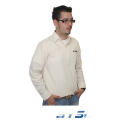 Syscom CMCMAZMSYS Camisa manga larga beige logo SYSCOM (Medalla).