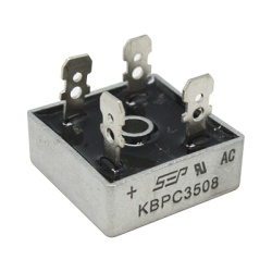 SYSCOM PARTS KBPC-3508 Puente de Diodos Rectificador 35A 800 PIV 29 x 29 mm.