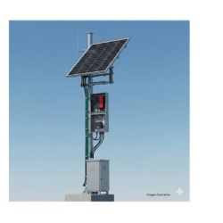 Syscom PL1224GRCV2 Kit Solar de 35 W con PoE 802.3af y PoE Pasivo 24 Vcc para una Camara IP y un Radio Ubiquiti airMAX o Cambium ePMP.