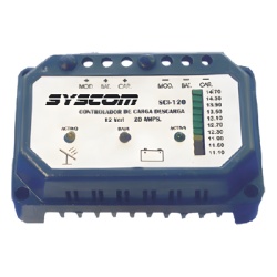 Syscom SCI220 Controlador de Carga y Descarga para Sistemas Solares 20 A 24 Vcc.
