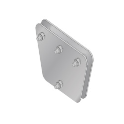 SYSCOM TOWERS SP-202030 Placas igualadoras con tornilleria y separadores para 3 retenidas. Galvanizado electrolitico (20x20x30 cm).