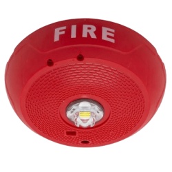 SYSTEM SENSOR SCR-LED Lampara LED Estroboscopica Montaje en Techo Nivel de Candelas Seleccionable Color Rojo Nuevo Diseno Moderno y Elegante y Menor Consumo de Corriente