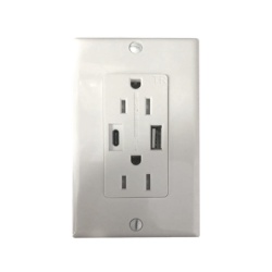THORSMAN CONTACTHO Contacto Duplex con puertos USB Tipo A y C 15 A 100 - 240 V USB 5 V Incluye la Placa.