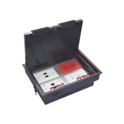 THORSMAN TH-CP-4M Caja de Piso para Cuatro Modulos Universales (Socket M4) para Alimentacion Electrica y Redes de Datos (11000-43401) No Incluye Faceplates