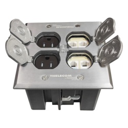 THORSMAN TH-CPA-CD Caja de Piso con Tapa Abatible de Aluminio para| Energia + Voz/Datos para uso en Interior
