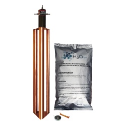 TOTAL GROUND TG-100-AB Kit de Puesta a Tierra de 100 Amperes con Electrodo Filtro y Compuesto H2Ohm.