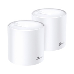 TP-LINK DECOX20-2PACK Kit 2 Routers Inalambricos MESH Interior para Hogar / Doble Banda Wi-Fi 6 AX1800 Mbps / 2 Puerto Gigabit WAN/LAN / 2 Antenas Internas / Administracion Mediante la App Deco (iOS A