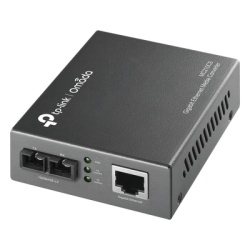 TP-LINK MC210CS Convertidor Fibra Optica Monomodo / 1 Puerto RJ45 10/100/1000 Mbps / Puerto Fibra Optica SC 1000 Mbps / Hasta 20 Km / Plug and Play