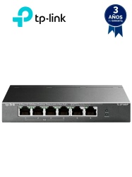 TP-LINK TPL3720006 TP-LINK TL-SF1006P - Switch PoE no administrable con 6 puertos Fast Ethernet incluyendo 4 puertos PoE AF y AT. Suministro PoE hasta 67W y modo extendido para conexiones de hasta 2