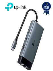 TP-LINK TPL6740022 TP-LINK UH6120C - USB-C 2 puertos USB-A 1 puerto HDMI para transmision en 4K60Hz 1 puerto RJ45 Ethernet para computaduras que no tiene puerto Ethernet.