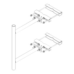 Trylon TRY-ST-LME-2A Montaje Lateral con 60 cm de Separacion con Angulo Ajustable. Mastil de 2-3/8" x 36".